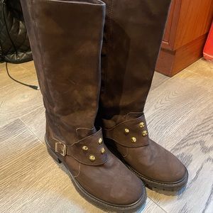 Fendi Spike Suede Biker Boots